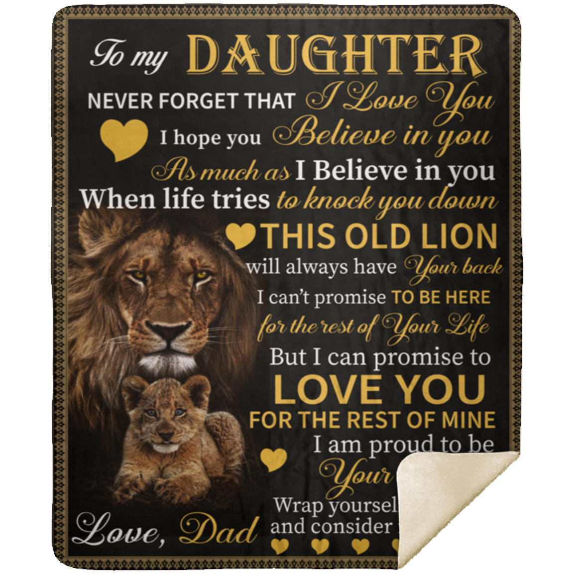 "To My Daughter" From Dad Blanket