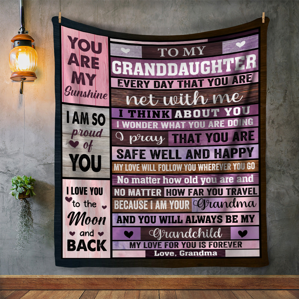 "To My Granddaughter" Blanket from Grandma