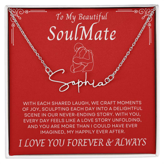 To My Beautiful SoulMate | Signature Name Necklace