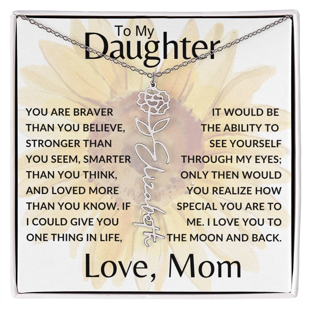 To My Daughter SF | Birth Month Flower Name Necklace (2.7.24)