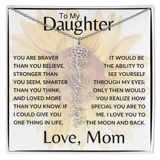 To My Daughter SF | Birth Month Flower Name Necklace (2.7.24)