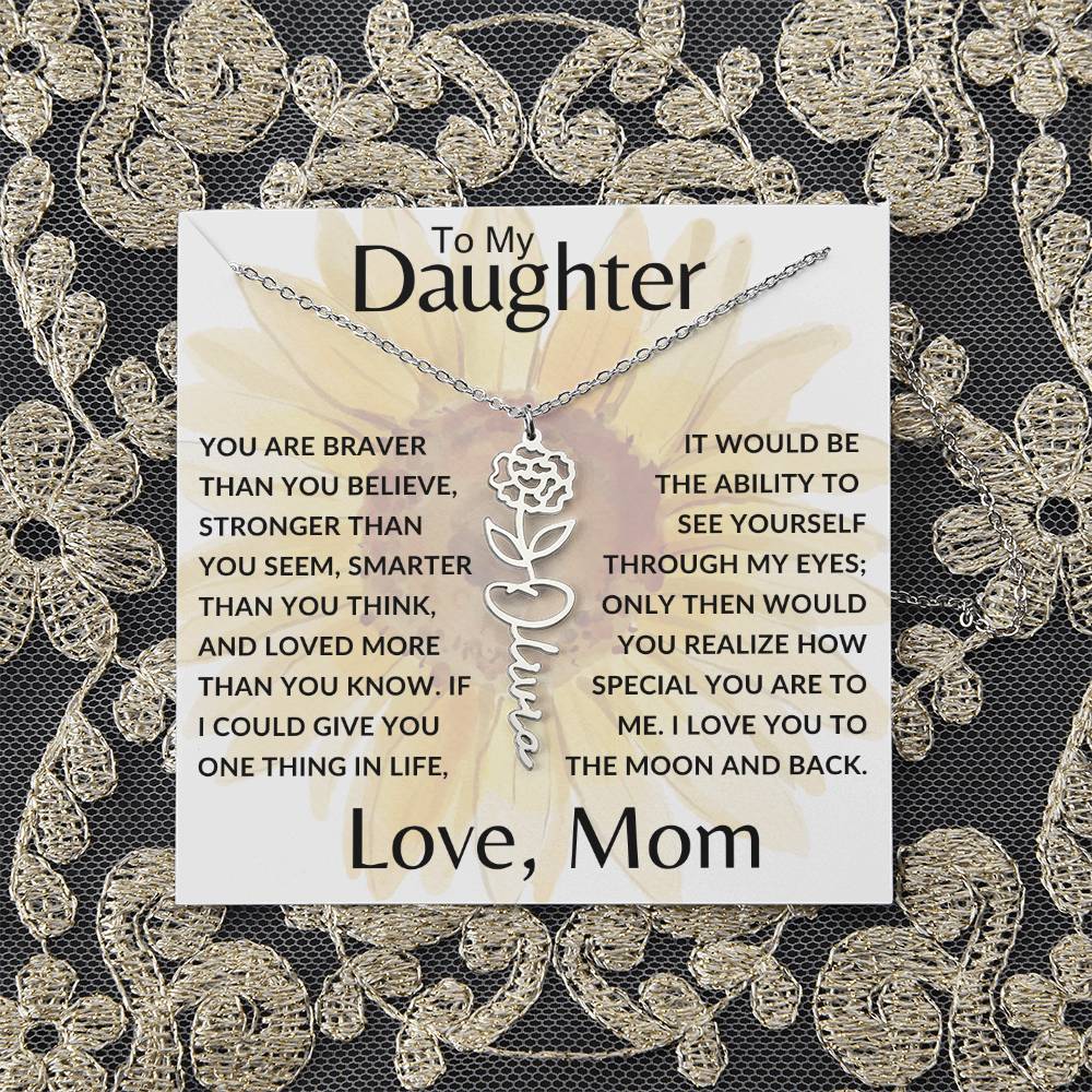 To My Daughter SF | Birth Month Flower Name Necklace (2.7.24)