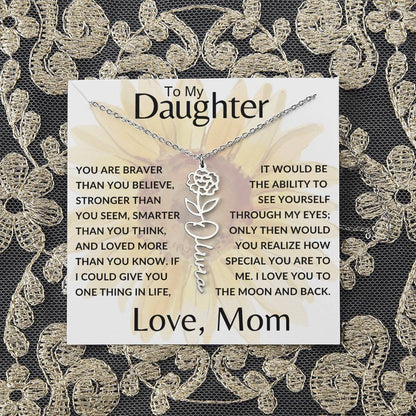 To My Daughter SF | Birth Month Flower Name Necklace (2.7.24)