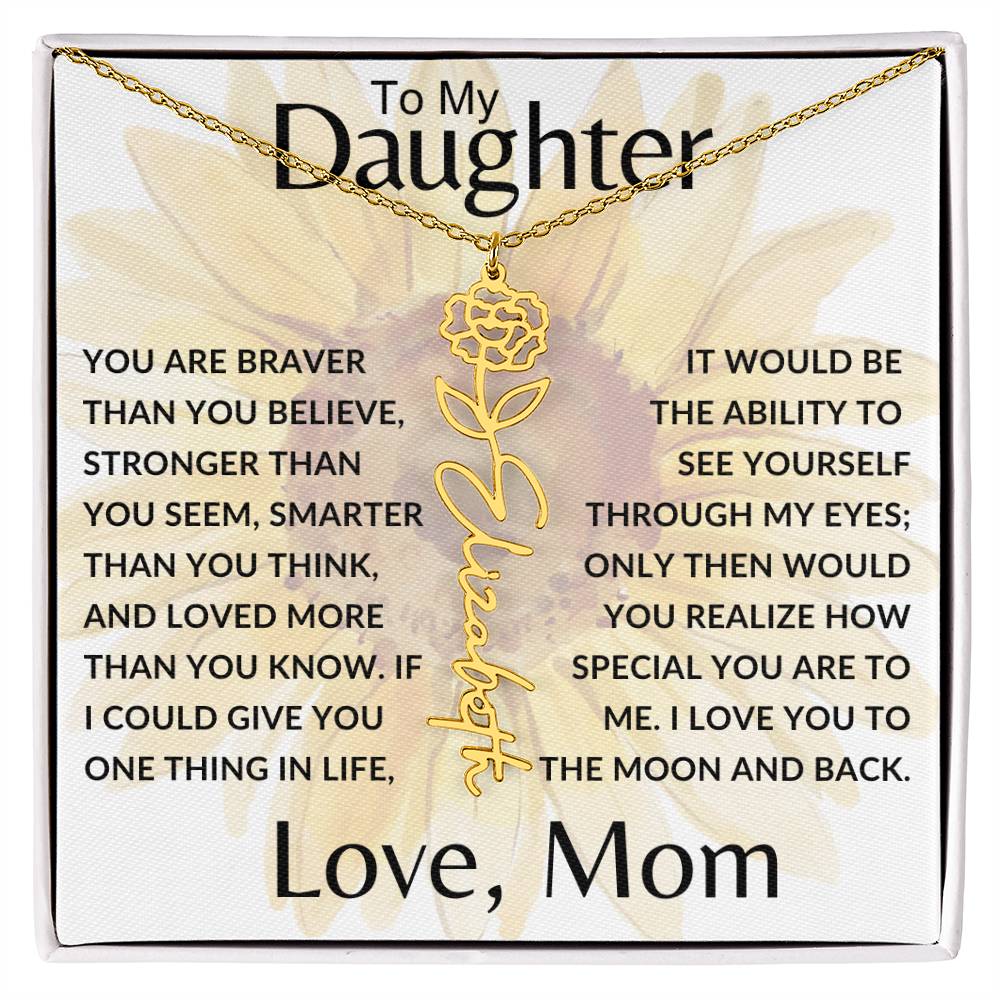 To My Daughter SF | Birth Month Flower Name Necklace (2.7.24)