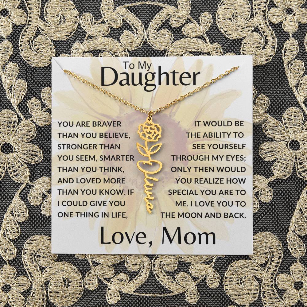 To My Daughter SF | Birth Month Flower Name Necklace (2.7.24)