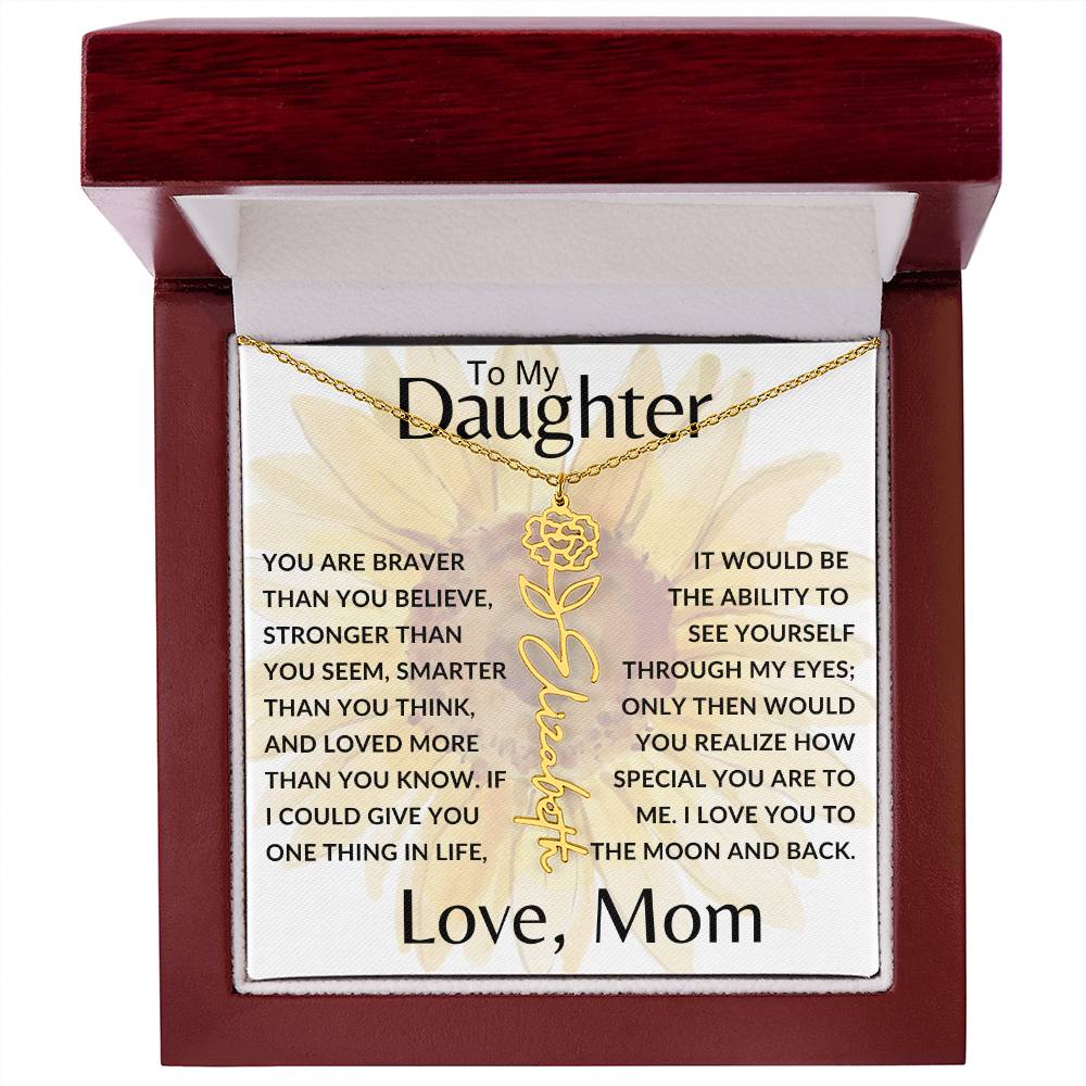 To My Daughter SF | Birth Month Flower Name Necklace (2.7.24)