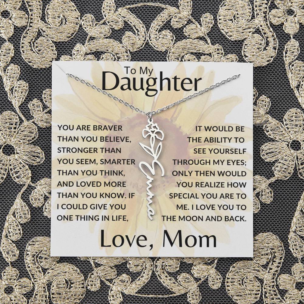 To My Daughter SF | Birth Month Flower Name Necklace (2.7.24)
