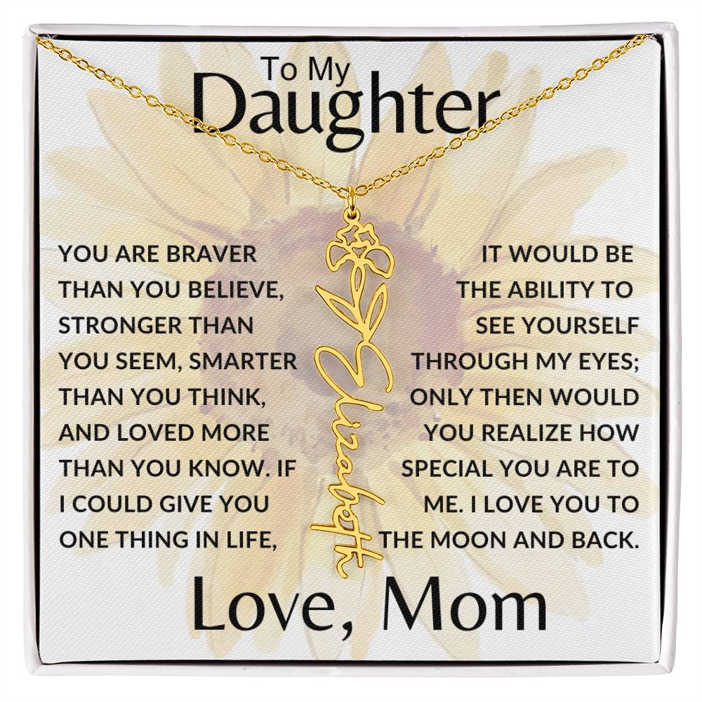 To My Daughter SF | Birth Month Flower Name Necklace (2.7.24)