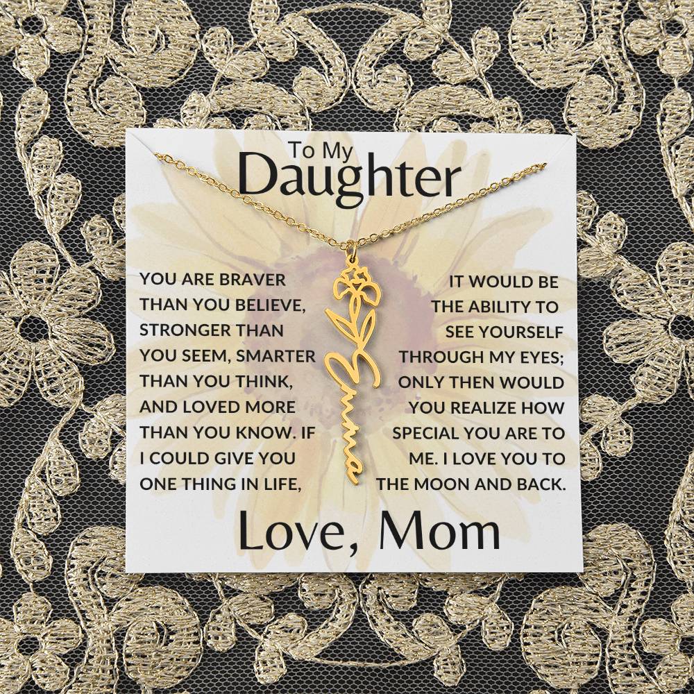To My Daughter SF | Birth Month Flower Name Necklace (2.7.24)