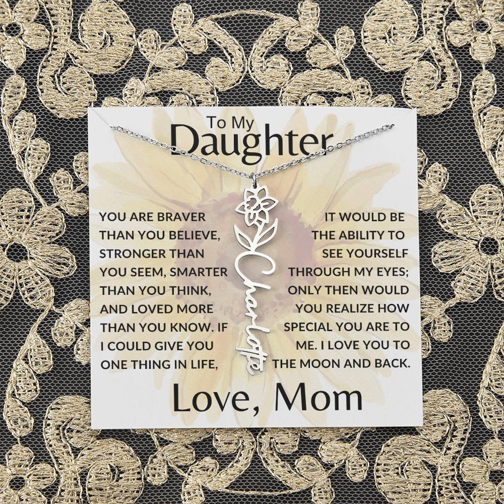 To My Daughter SF | Birth Month Flower Name Necklace (2.7.24)
