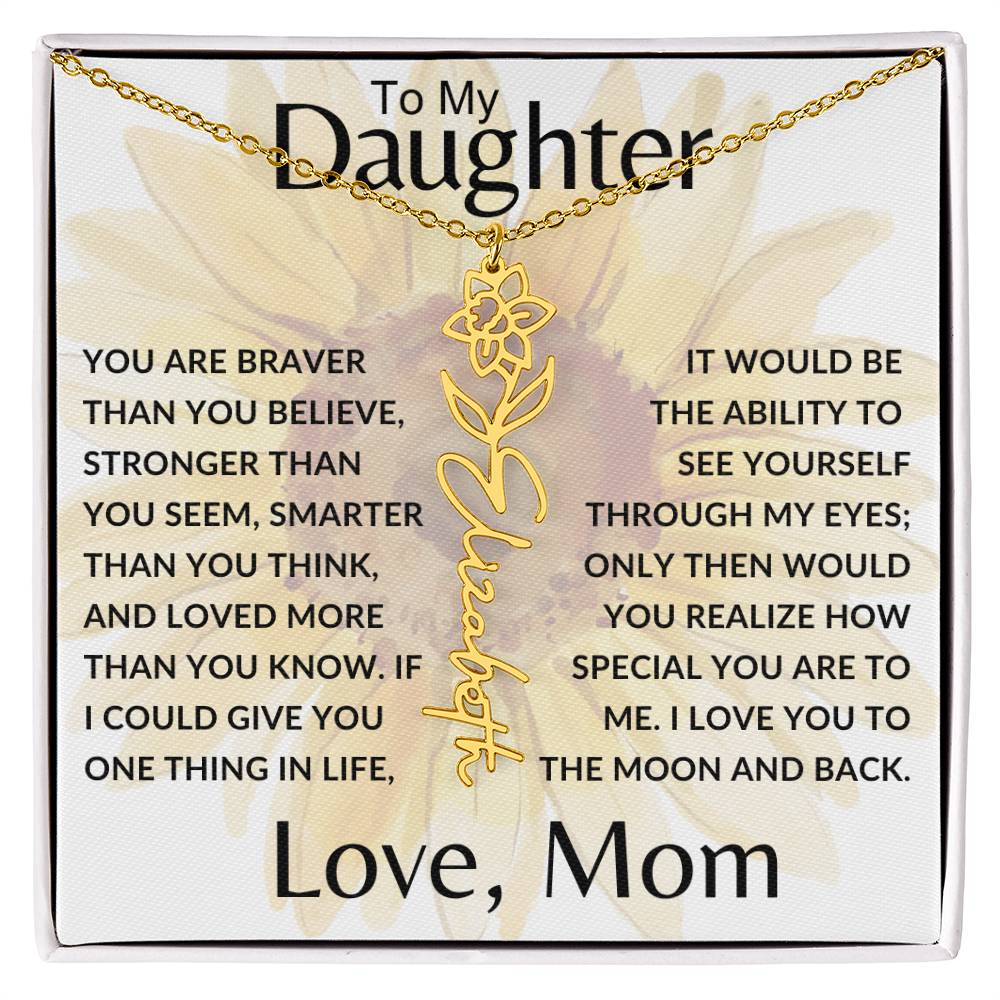 To My Daughter SF | Birth Month Flower Name Necklace (2.7.24)