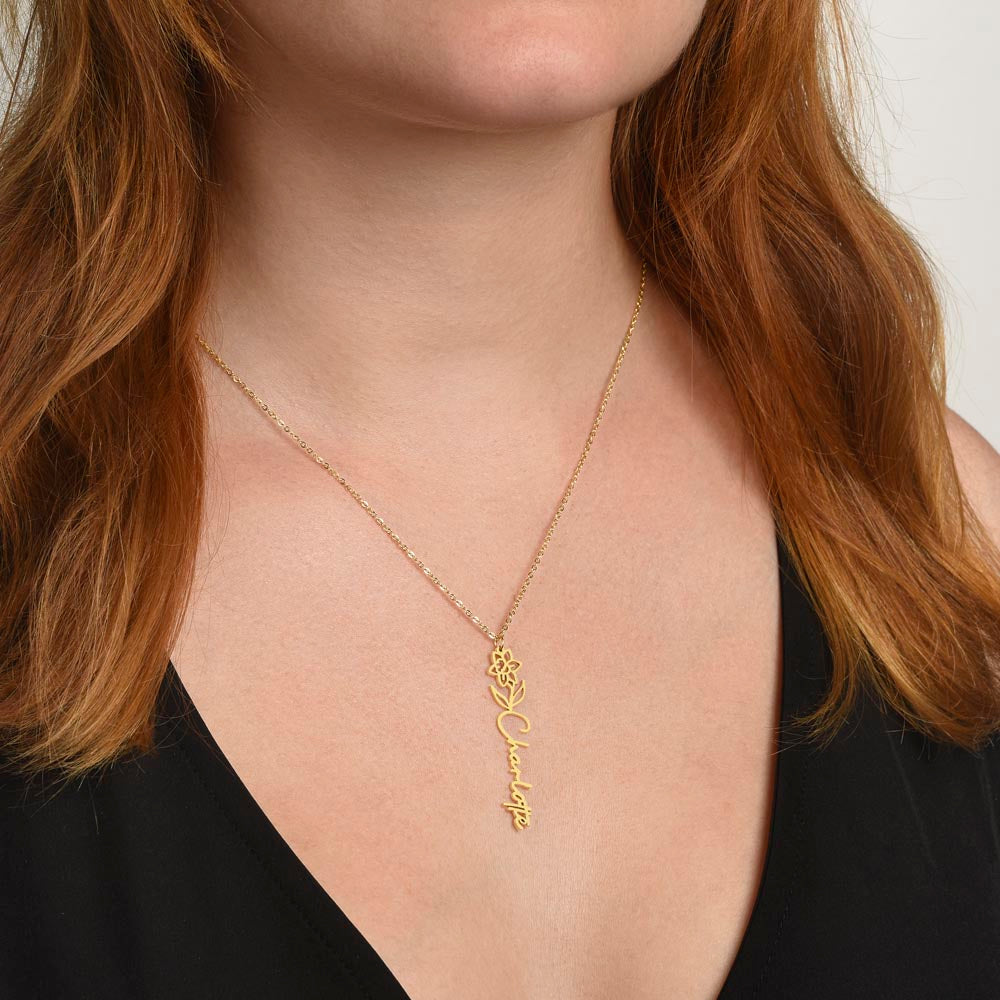 To My Daughter SF | Birth Month Flower Name Necklace (2.7.24)