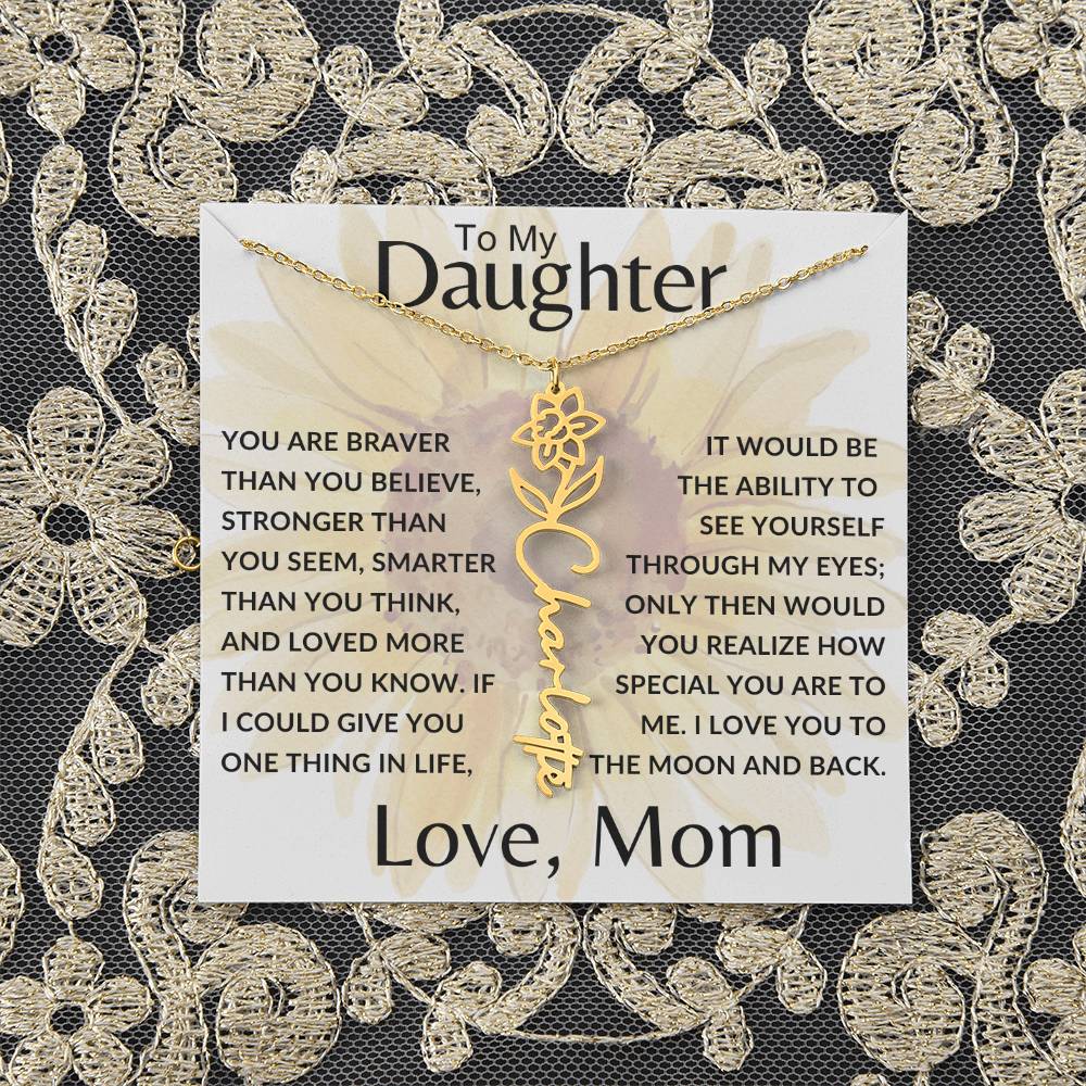 To My Daughter SF | Birth Month Flower Name Necklace (2.7.24)