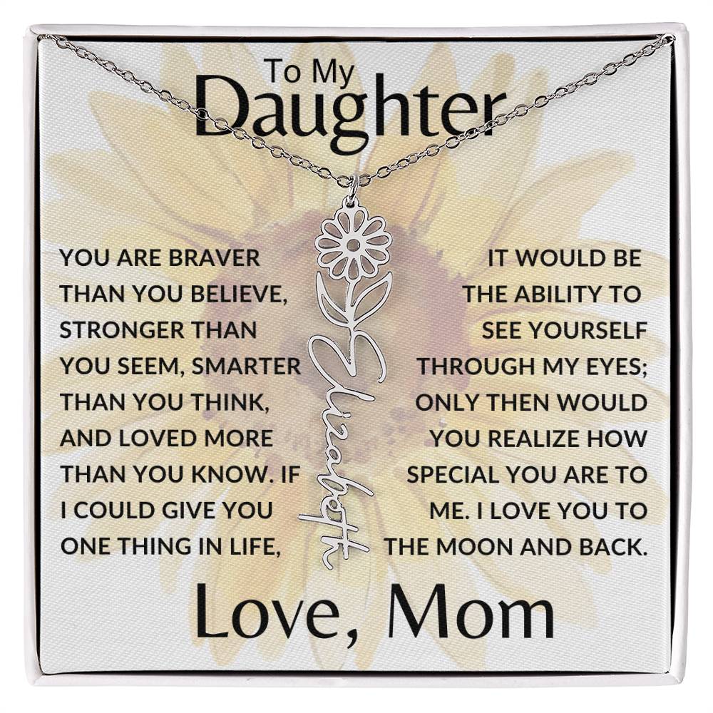 To My Daughter SF | Birth Month Flower Name Necklace (2.7.24)