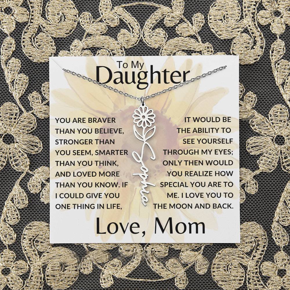 To My Daughter SF | Birth Month Flower Name Necklace (2.7.24)
