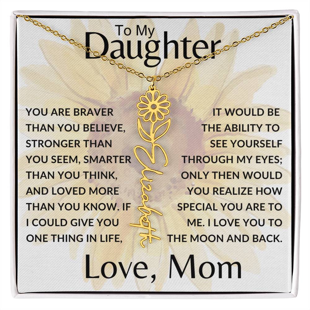 To My Daughter SF | Birth Month Flower Name Necklace (2.7.24)