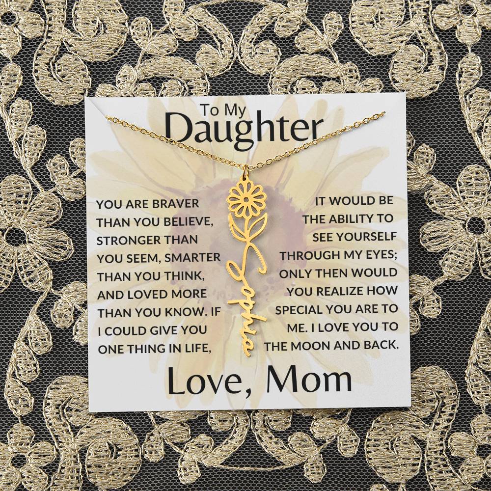 To My Daughter SF | Birth Month Flower Name Necklace (2.7.24)