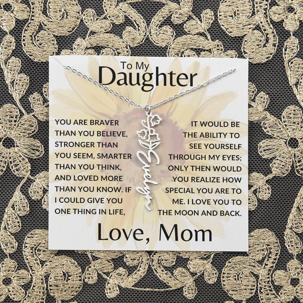 To My Daughter SF | Birth Month Flower Name Necklace (2.7.24)