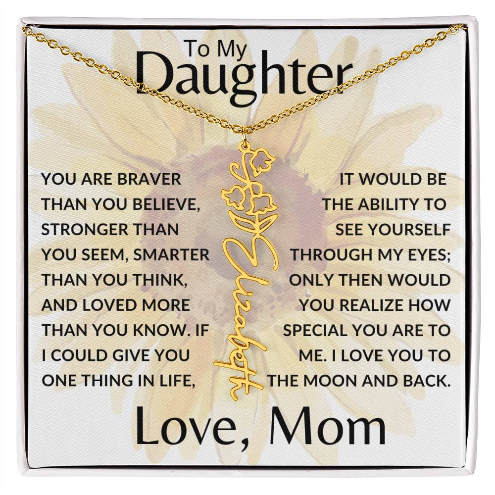 To My Daughter SF | Birth Month Flower Name Necklace (2.7.24)