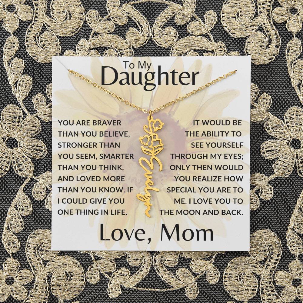 To My Daughter SF | Birth Month Flower Name Necklace (2.7.24)