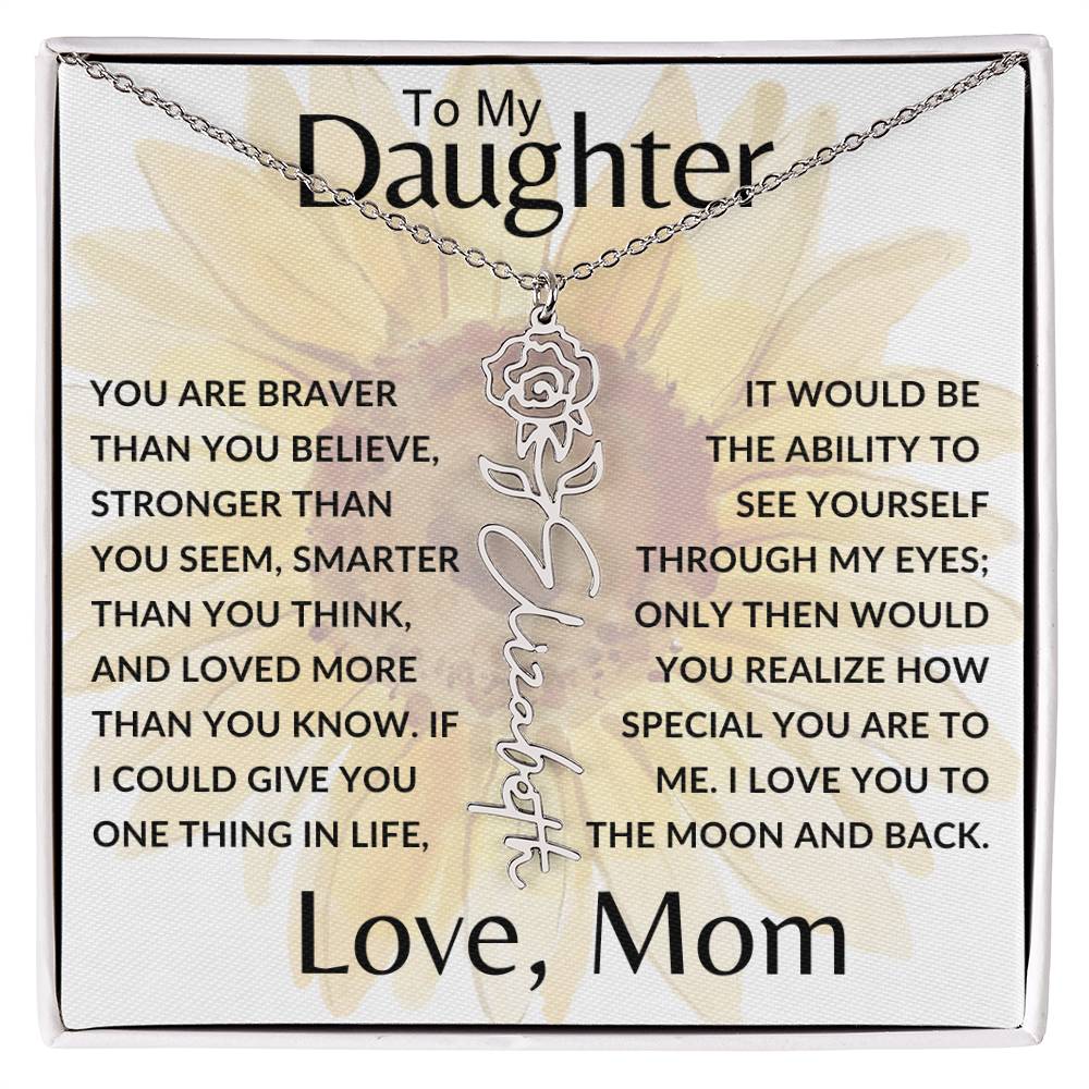 To My Daughter SF | Birth Month Flower Name Necklace (2.7.24)