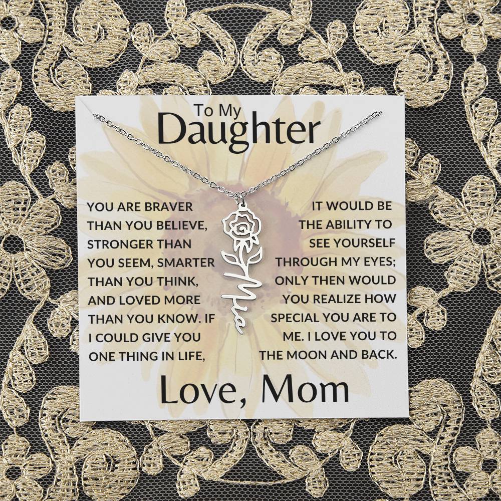 To My Daughter SF | Birth Month Flower Name Necklace (2.7.24)