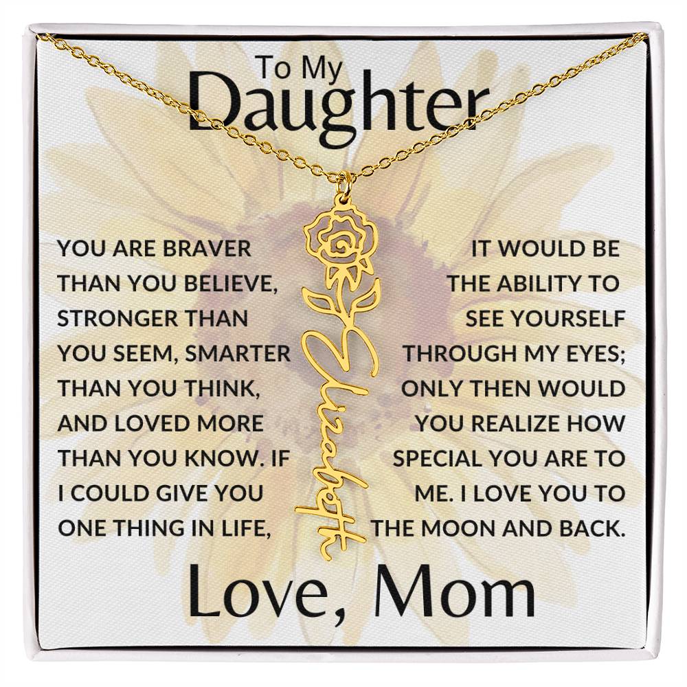 To My Daughter SF | Birth Month Flower Name Necklace (2.7.24)
