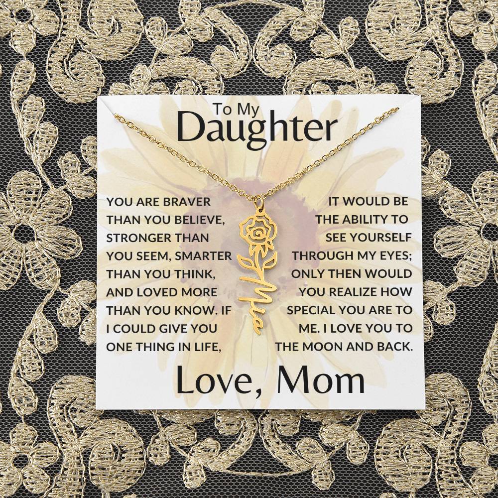 To My Daughter SF | Birth Month Flower Name Necklace (2.7.24)