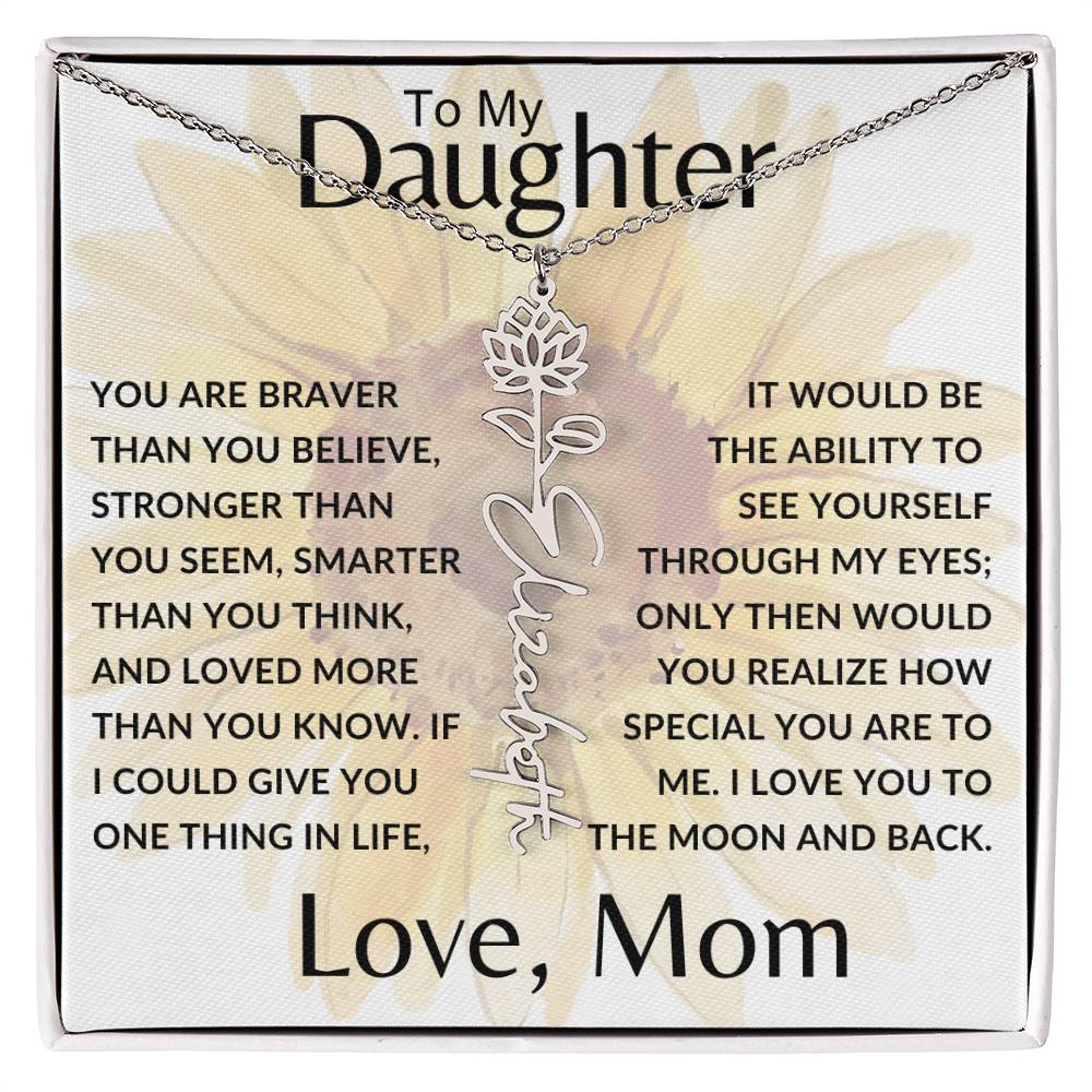 To My Daughter SF | Birth Month Flower Name Necklace (2.7.24)