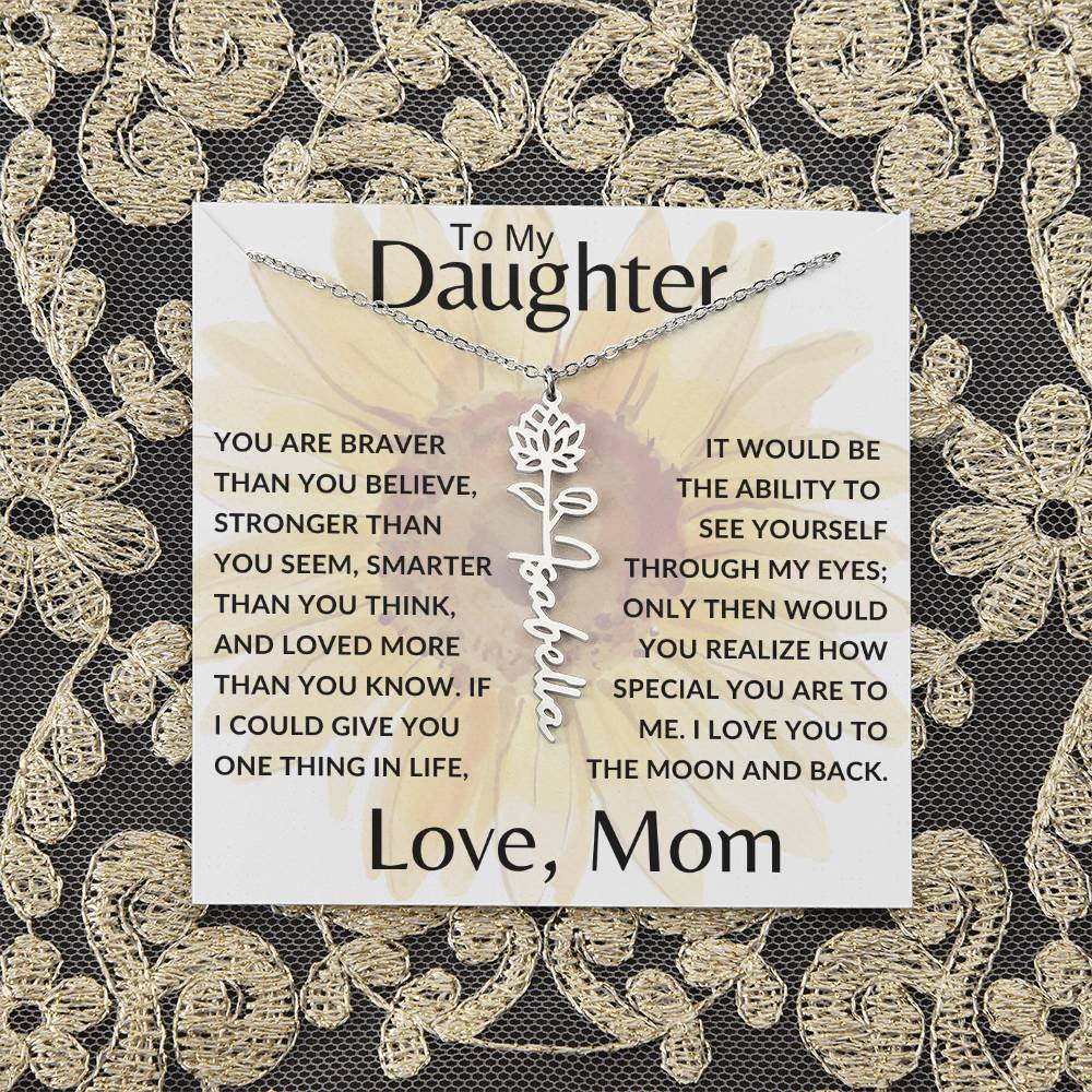To My Daughter SF | Birth Month Flower Name Necklace (2.7.24)