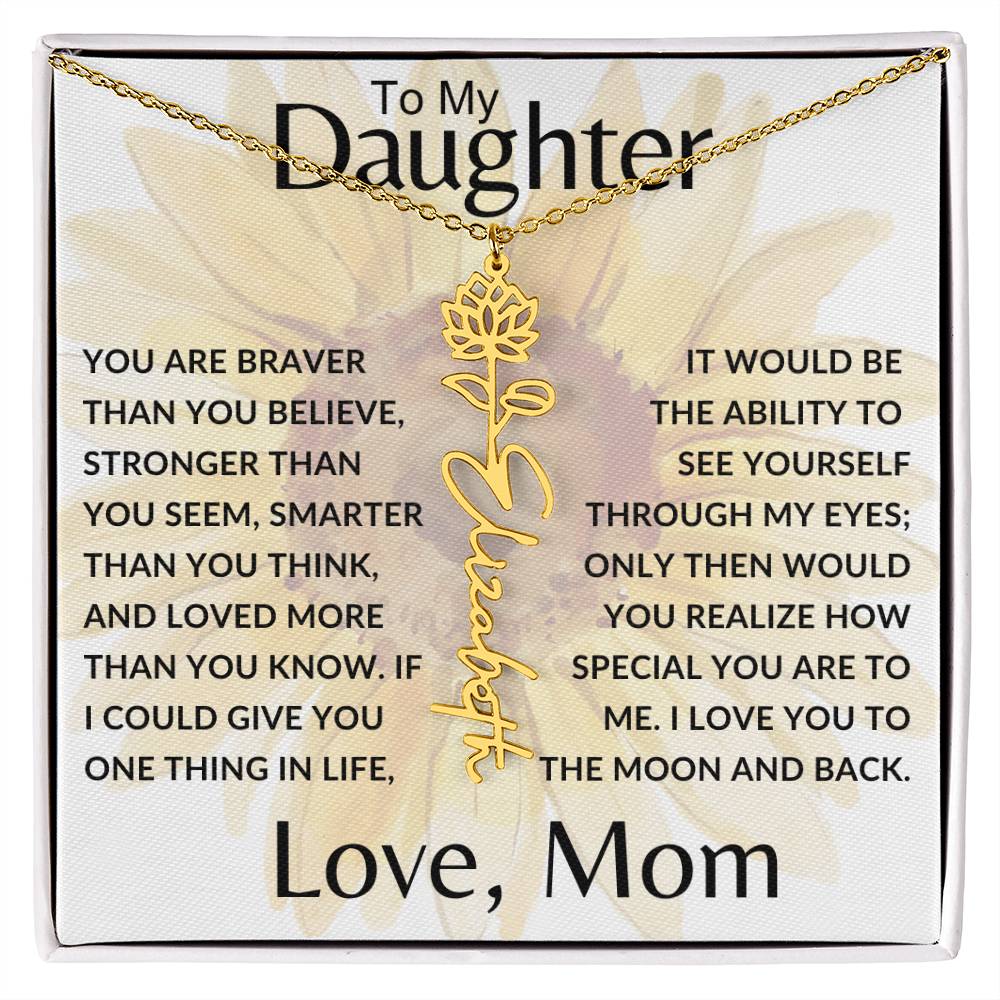 To My Daughter SF | Birth Month Flower Name Necklace (2.7.24)