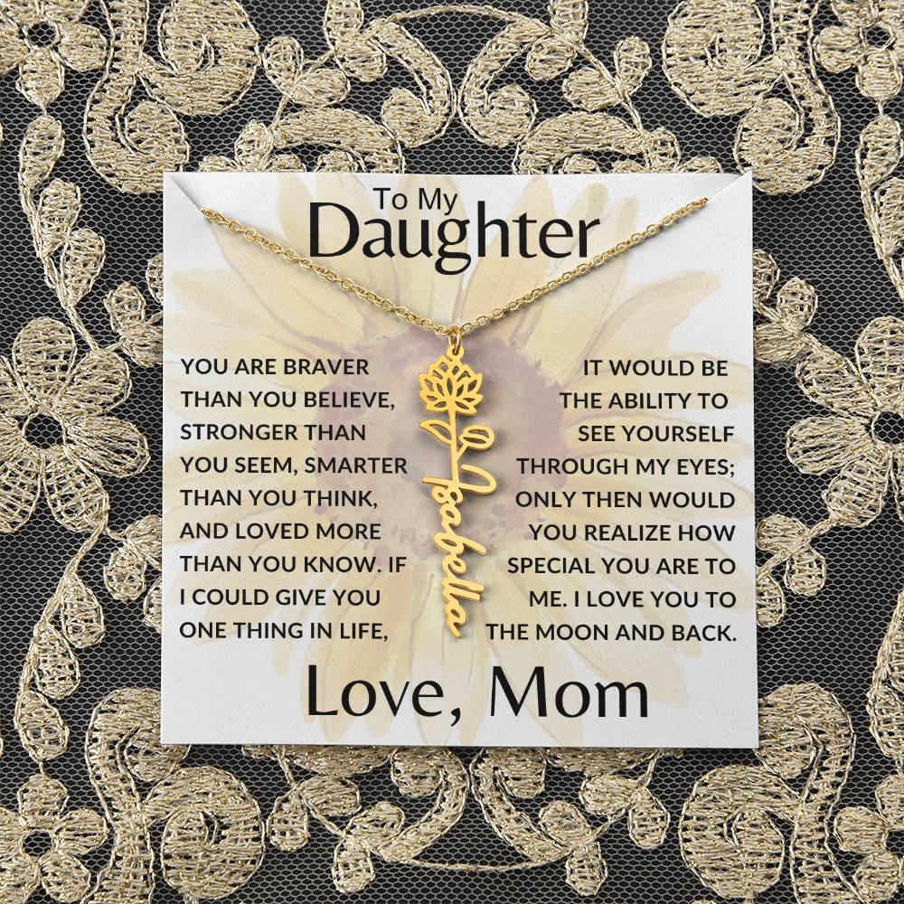 To My Daughter SF | Birth Month Flower Name Necklace (2.7.24)