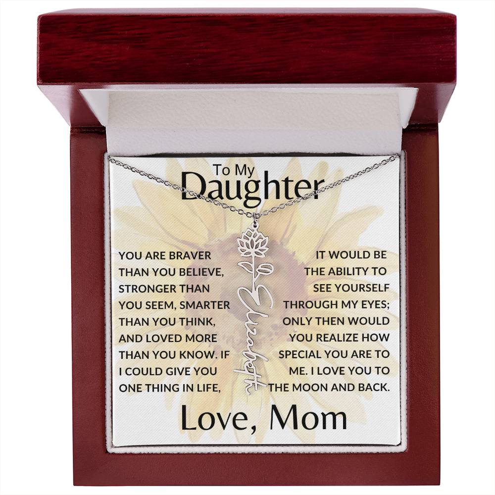 To My Daughter SF | Birth Month Flower Name Necklace (2.7.24)