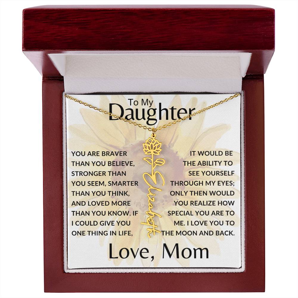 To My Daughter SF | Birth Month Flower Name Necklace (2.7.24)