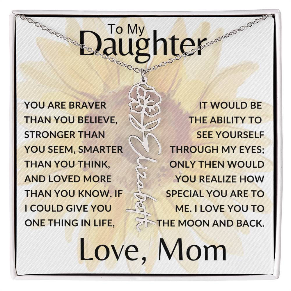 To My Daughter SF | Birth Month Flower Name Necklace (2.7.24)