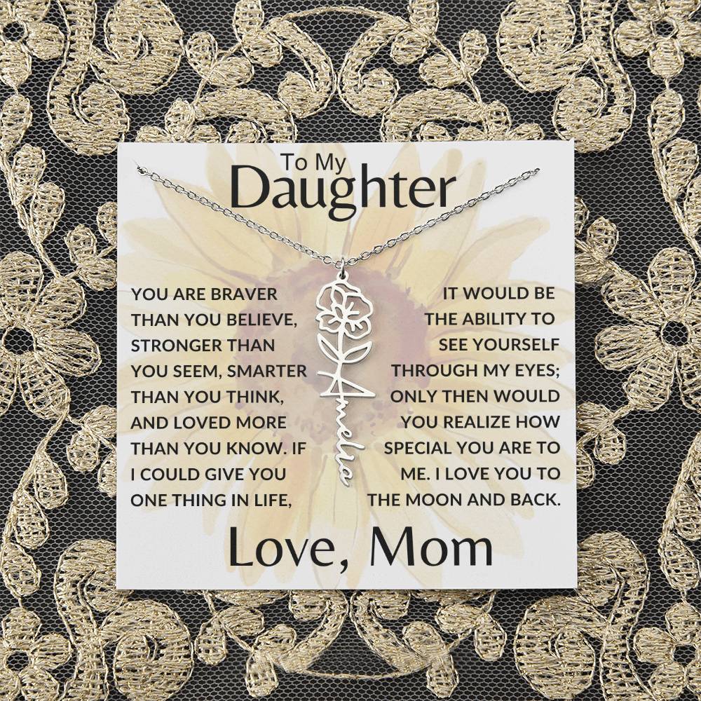 To My Daughter SF | Birth Month Flower Name Necklace (2.7.24)