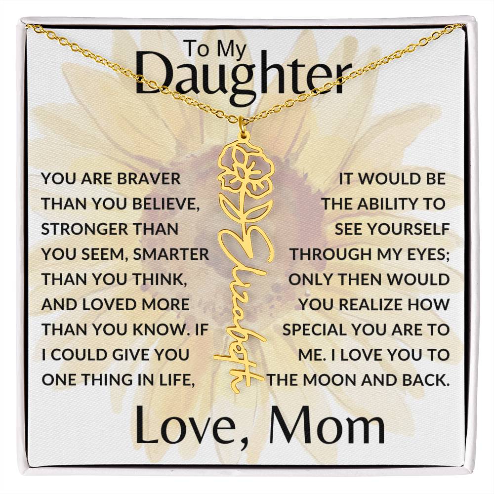 To My Daughter SF | Birth Month Flower Name Necklace (2.7.24)