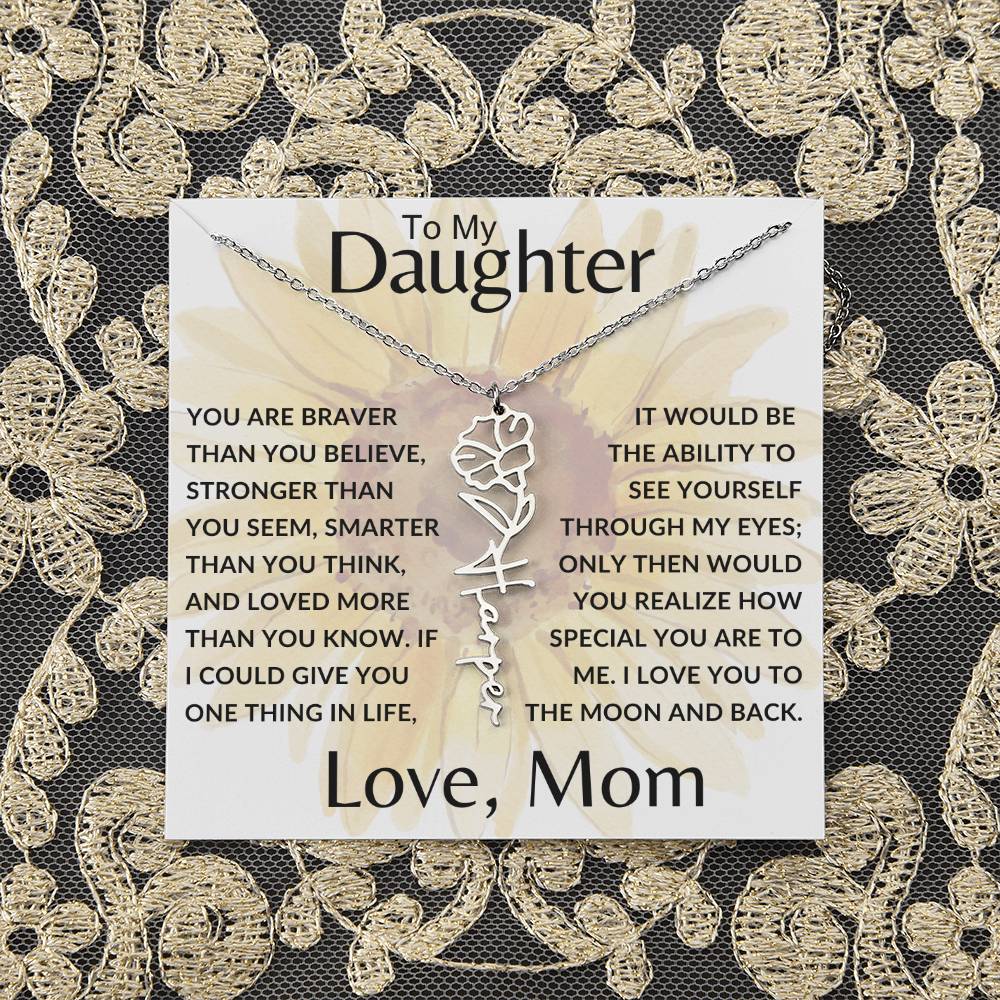 To My Daughter SF | Birth Month Flower Name Necklace (2.7.24)