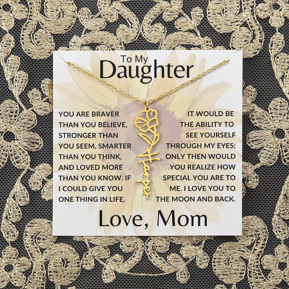 To My Daughter SF | Birth Month Flower Name Necklace (2.7.24)