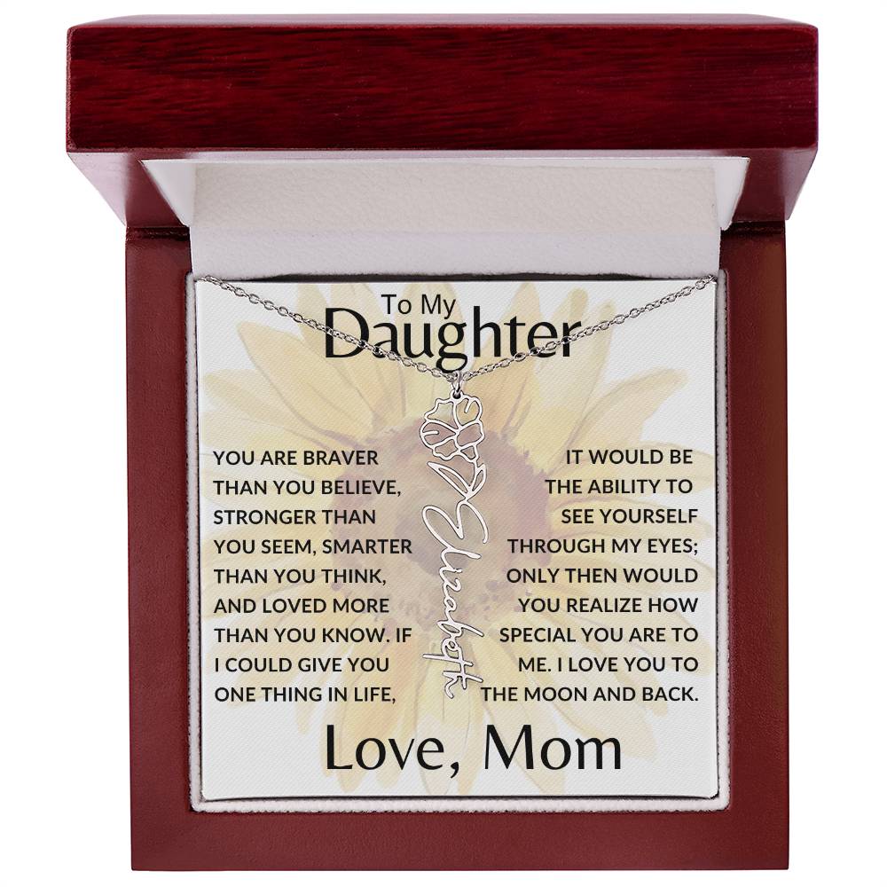To My Daughter SF | Birth Month Flower Name Necklace (2.7.24)