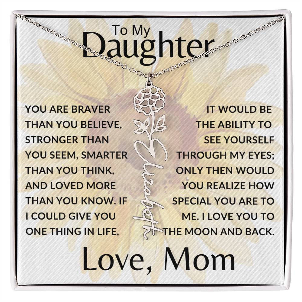 To My Daughter SF | Birth Month Flower Name Necklace (2.7.24)