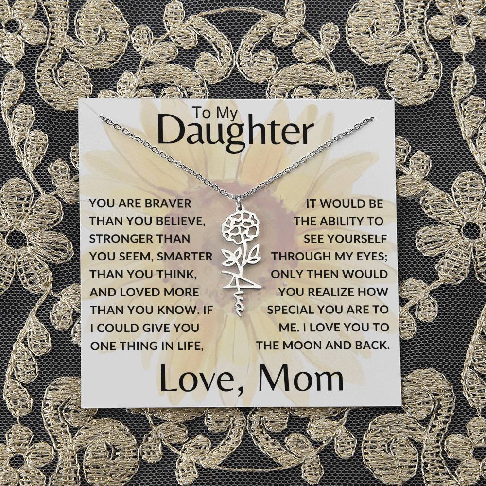 To My Daughter SF | Birth Month Flower Name Necklace (2.7.24)