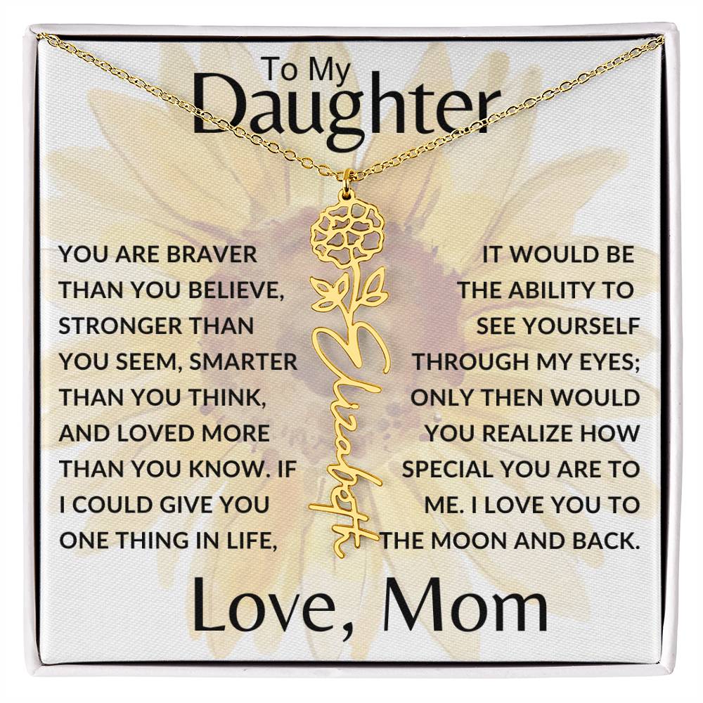 To My Daughter SF | Birth Month Flower Name Necklace (2.7.24)