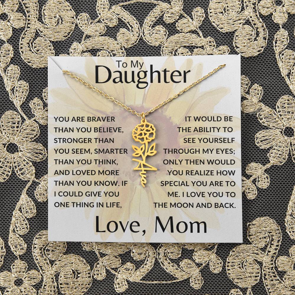 To My Daughter SF | Birth Month Flower Name Necklace (2.7.24)
