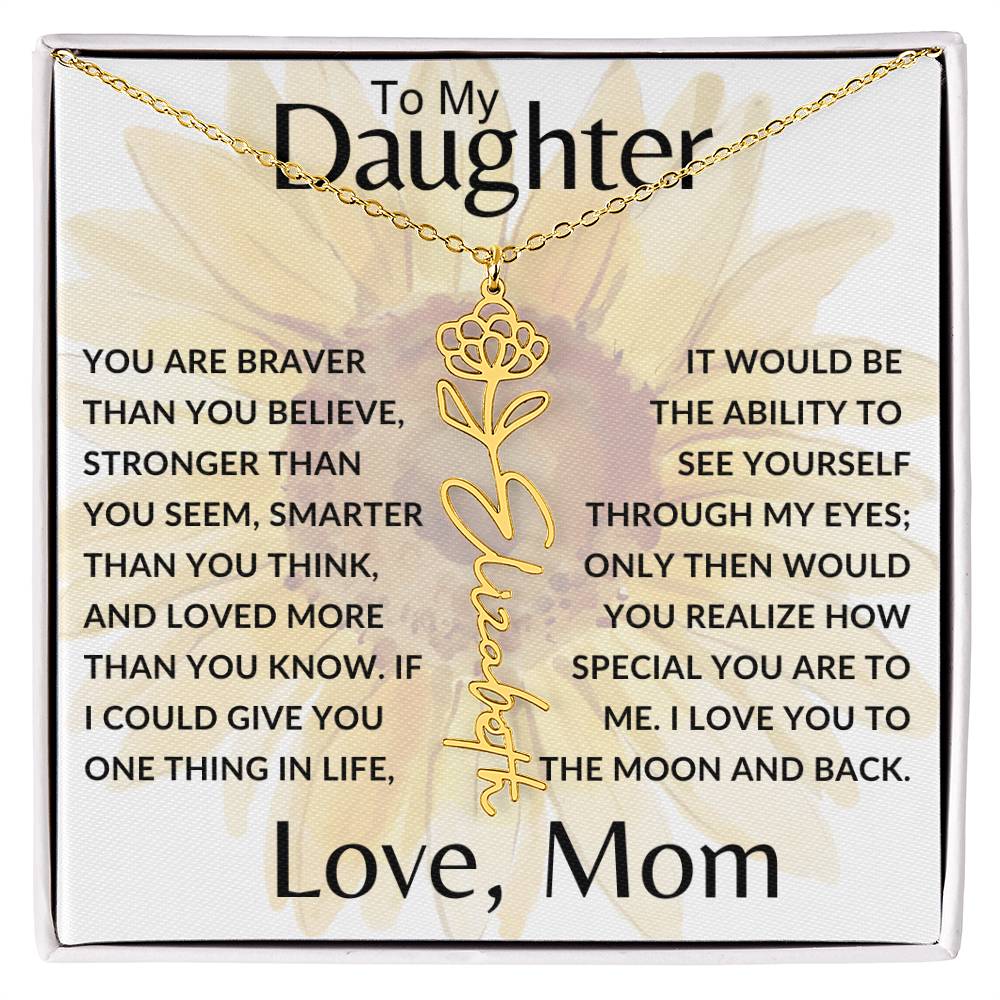 To My Daughter SF | Birth Month Flower Name Necklace (2.7.24)