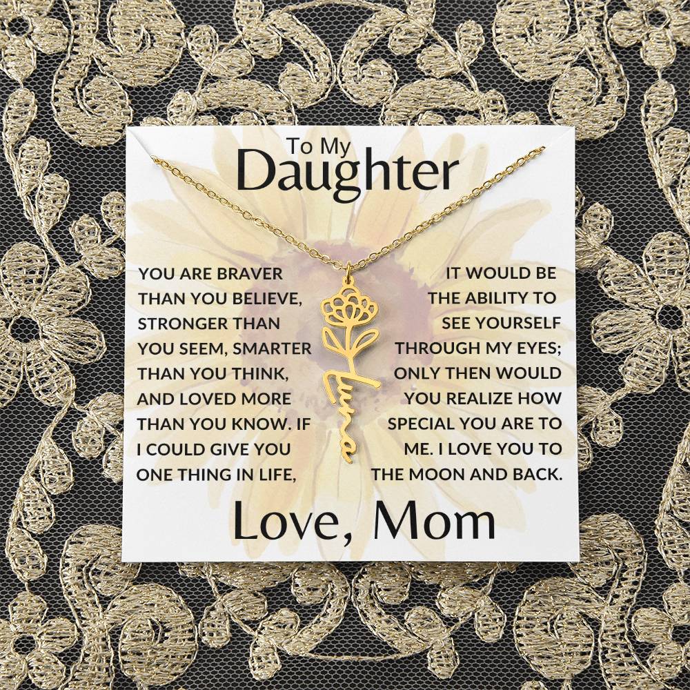 To My Daughter SF | Birth Month Flower Name Necklace (2.7.24)
