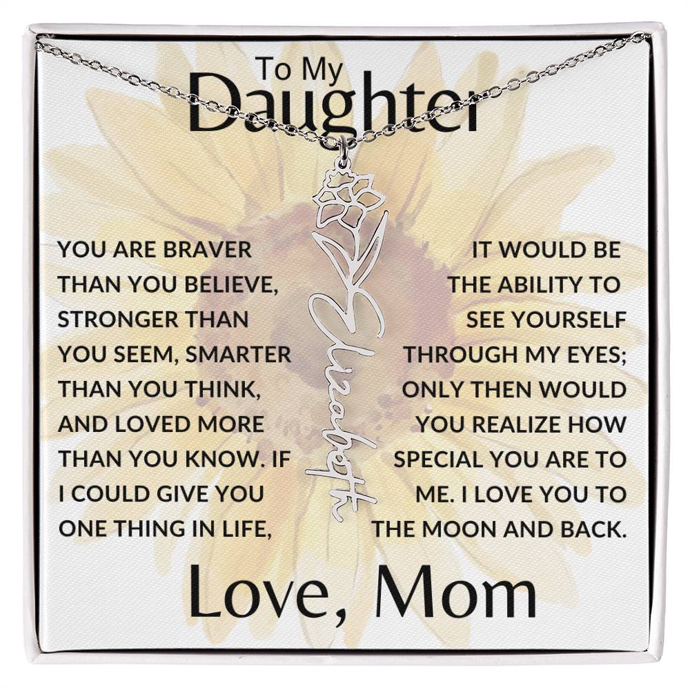 To My Daughter SF | Birth Month Flower Name Necklace (2.7.24)