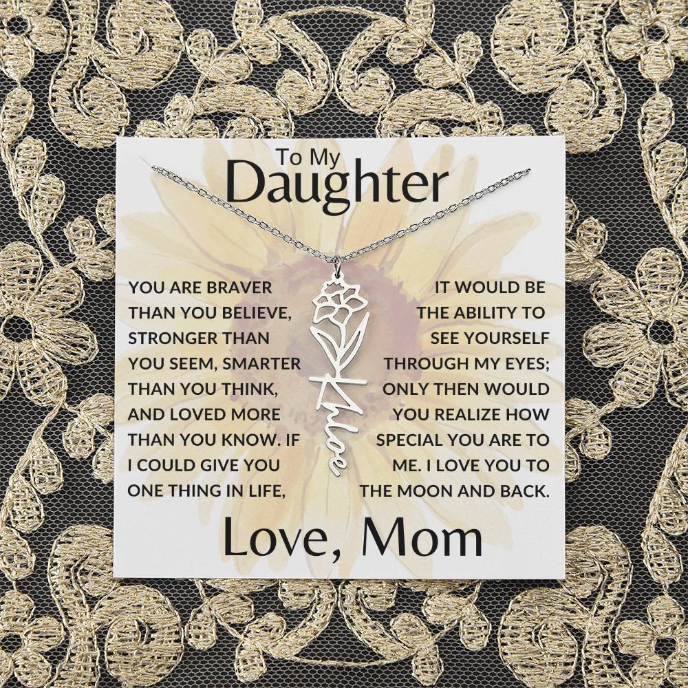 To My Daughter SF | Birth Month Flower Name Necklace (2.7.24)