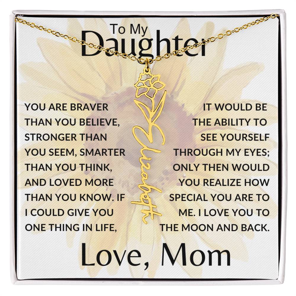 To My Daughter SF | Birth Month Flower Name Necklace (2.7.24)