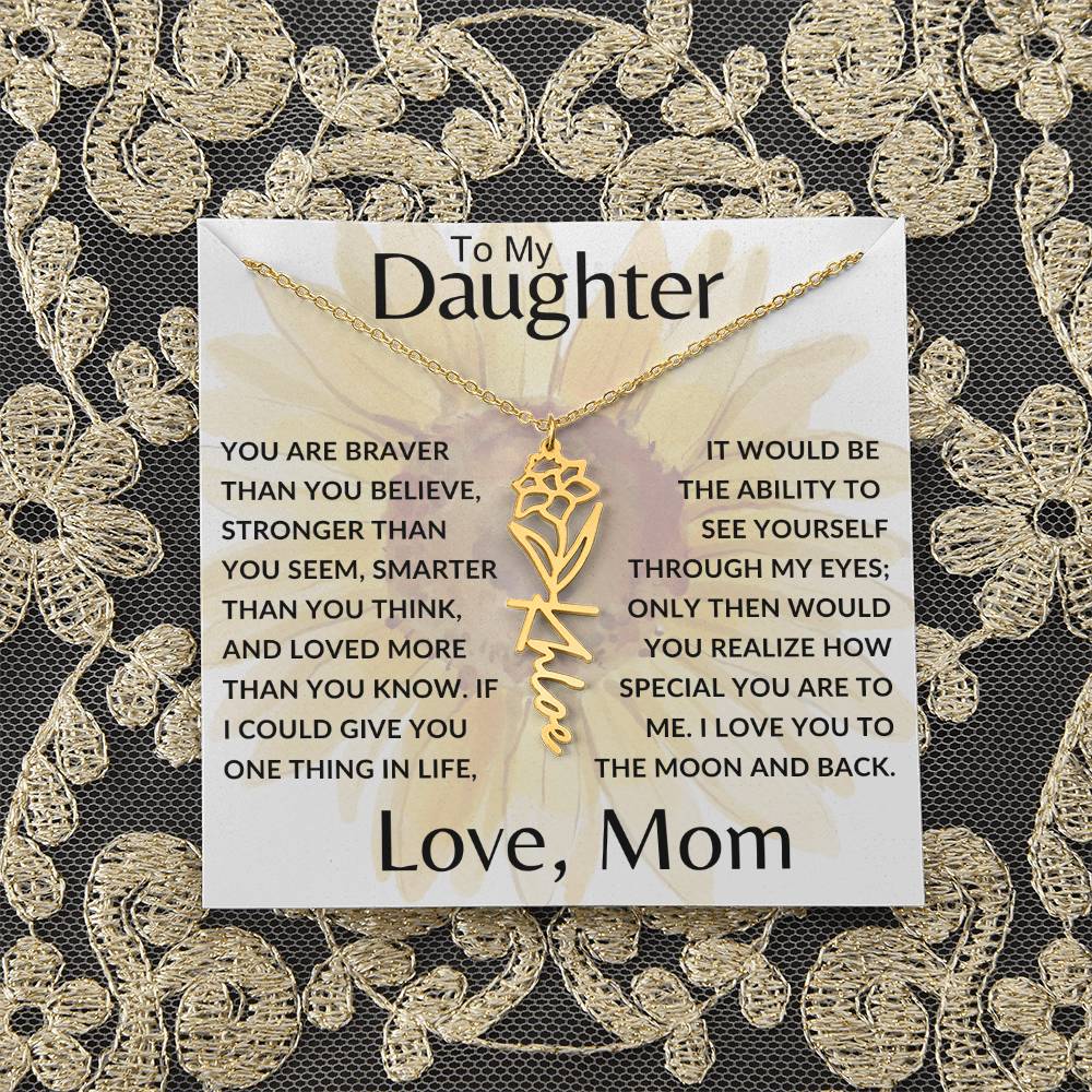 To My Daughter SF | Birth Month Flower Name Necklace (2.7.24)